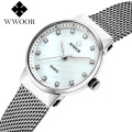 WWOOR 8025 Diamond Women Watch-wrist Dresses Quartz White Crystal Face Japan Movt Top Brand Bracelets Ladies Watch For Girl